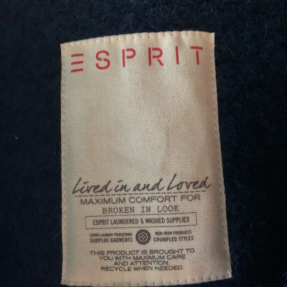 ESPIRT | Blue teal water fall wool light jacket - Picture 6 of 15